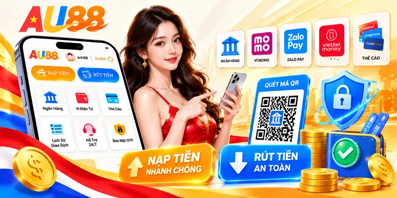 Phương thức nạp tiền bằng QR và quản lý giao dịch nạp rút AU88